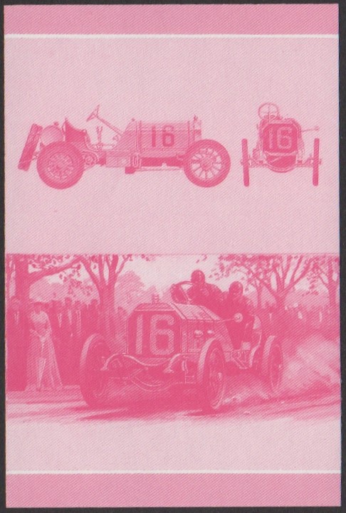 Nanumea 3rd Series $2.00 1908 Locomobile 'Old Sixteen' Automobile Stamp Red Stage Color Proof