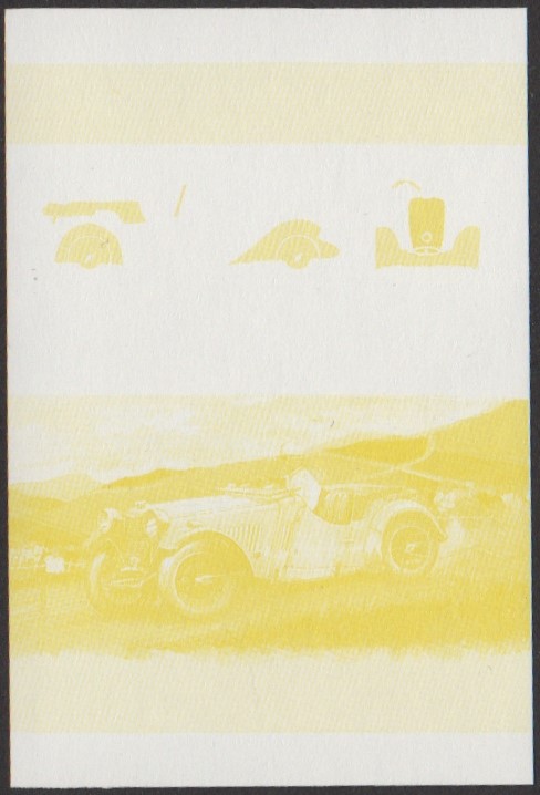 Nanumea 3rd Series 10c 1934 Singer Nine Automobile Stamp Yellow Stage Color Proof
