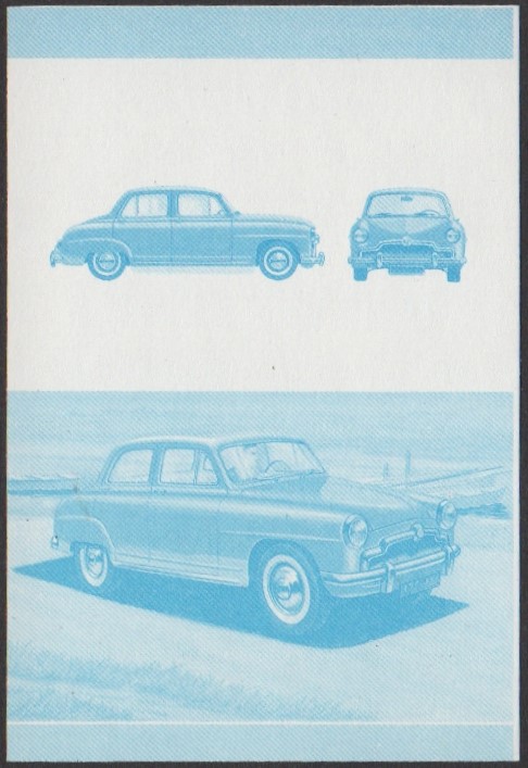 Nanumea 3rd Series 20c 1951 Simca Aronde Automobile Stamp Blue Stage Color Proof