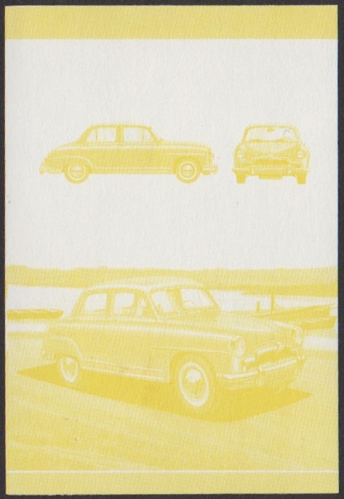 Nanumea 3rd Series 20c 1951 Simca Aronde Automobile Stamp Yellow Stage Color Proof