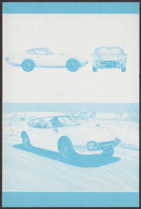 Nanumea 3rd Series 35c 1967 Toyota 2000 GT Automobile Stamp Blue Stage Color Proof