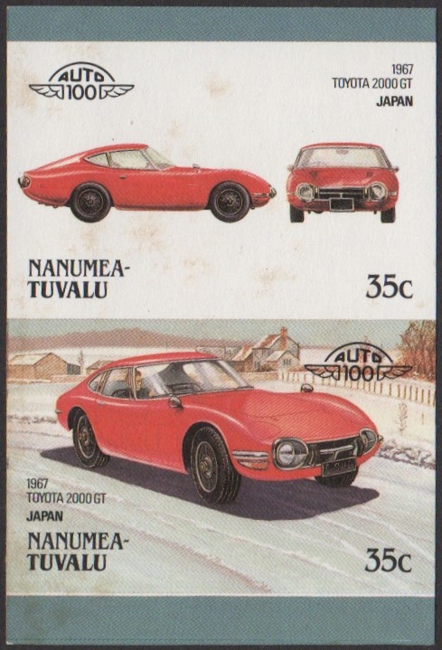 Nanumea 3rd Series 35c 1967 Toyota 2000 GT Automobile Stamp Final Stage Color Proof