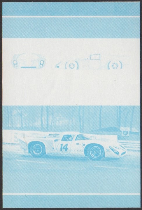Nanumea 3rd Series 75c 1970 Lola T70 Automobile Stamp Blue Stage Color Proof