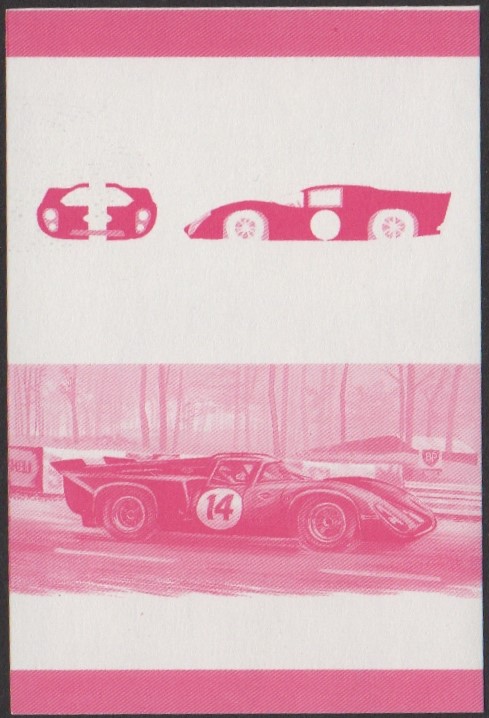 Nanumea 3rd Series 75c 1970 Lola T70 Automobile Stamp Red Stage Color Proof