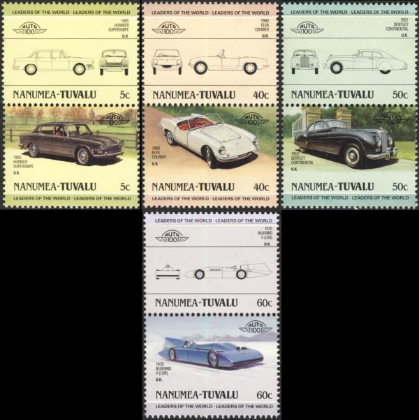 1985 Nanumea Leaders of the World, Automobiles (1st series) Stamps