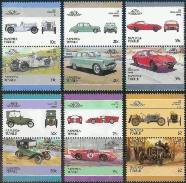 1986 Nanumea Leaders of the World, Automobiles (3rd series) Stamps