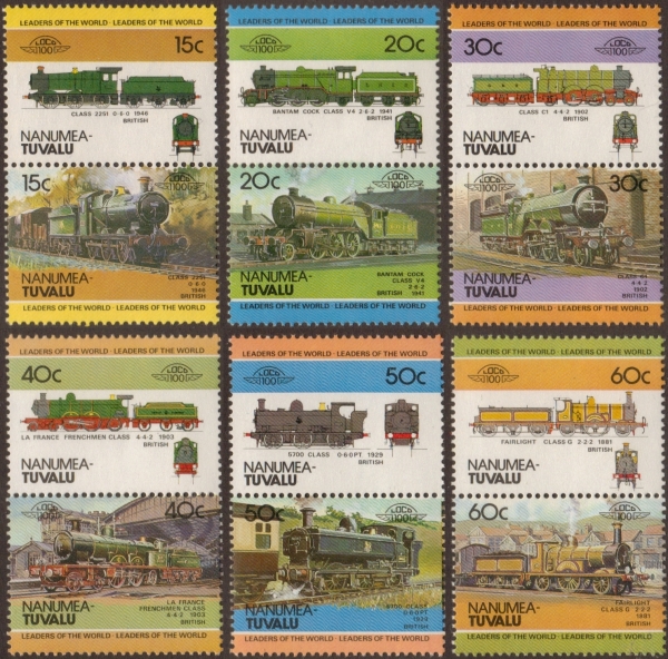 1984 Nanumea Leaders of the World, Locomotives (1st series) Stamps