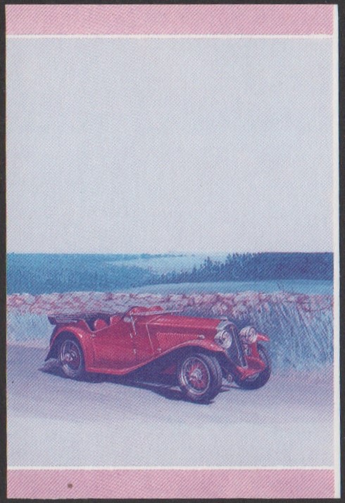 Niutao 2nd Series 20c 1935 Wolseley Hornet Special Automobile Stamp Blue-Red Stage Color Proof