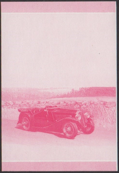 Niutao 2nd Series 20c 1935 Wolseley Hornet Special Automobile Stamp Red Stage Color Proof