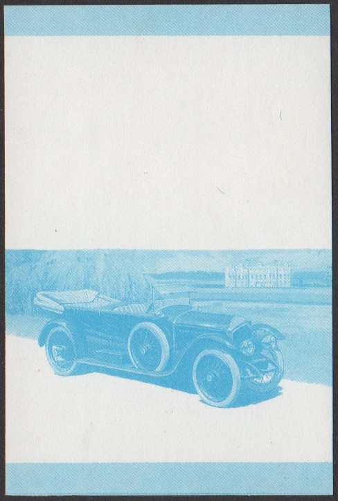 Niutao 2nd Series 25c 1920 Crossley 25/30HP Automobile Stamp Blue Stage Color Proof
