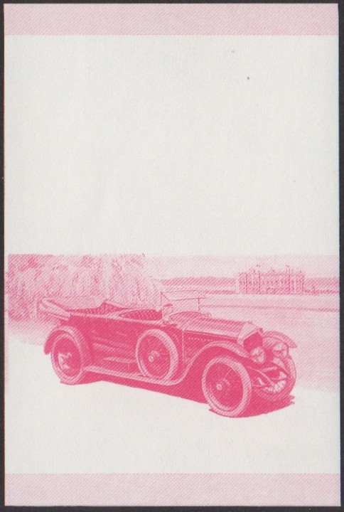 Niutao 2nd Series 25c 1920 Crossley 25/30HP Automobile Stamp Red Stage Color Proof
