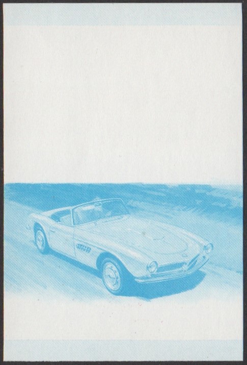 Niutao 2nd Series 40c 1958 BMW 507 Cabriolet Automobile Stamp Blue Stage Color Proof