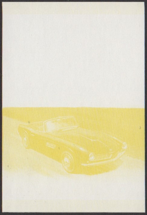 Niutao 2nd Series 40c 1958 BMW 507 Cabriolet Automobile Stamp Yellow Stage Color Proof