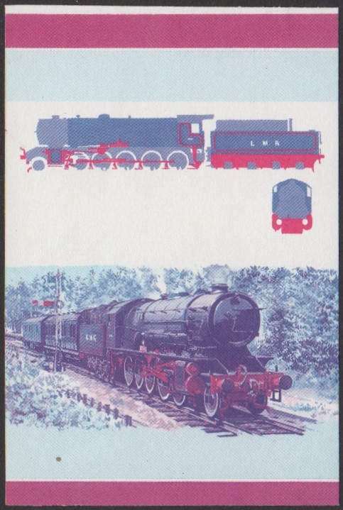 Niutao 2nd Series 10c 1943 Gordon Austerity Class 2-10-0 Locomotive Stamp Blue-Red Stage Color Proof