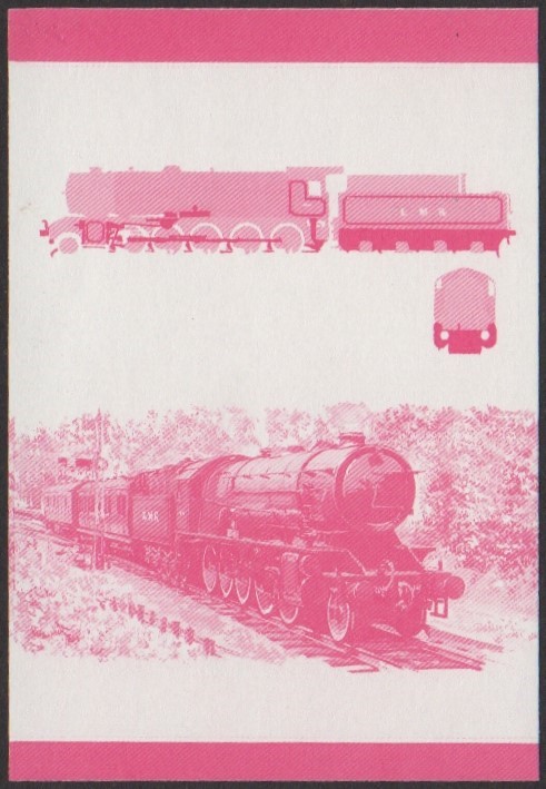 Niutao 2nd Series 10c 1943 Gordon Austerity Class 2-10-0 Locomotive Stamp Red Stage Color Proof