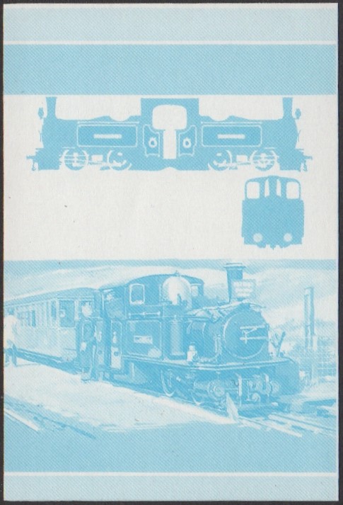 Niutao 2nd Series 30c 1879 Merddin Emrys 0-4-4-0T Locomotive Stamp Blue Stage Color Proof