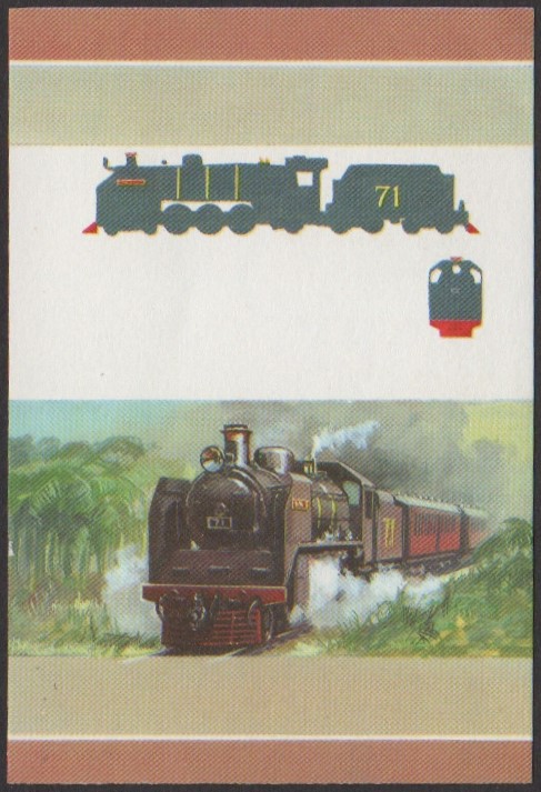 Niutao 2nd Series 60c 1938 F.M.S.R. Class O 4-6-2 Locomotive Stamp All Colors Stage Color Proof