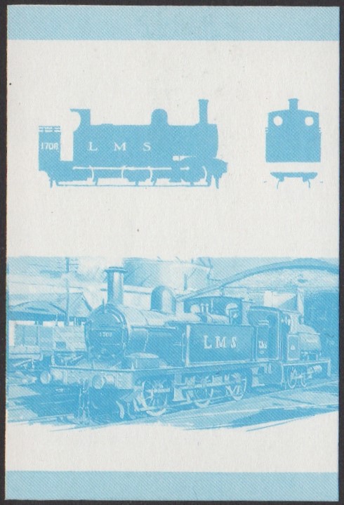Niutao 2nd Series 75c 1880 1F 0-6-0T Locomotive Stamp Blue Stage Color Proof