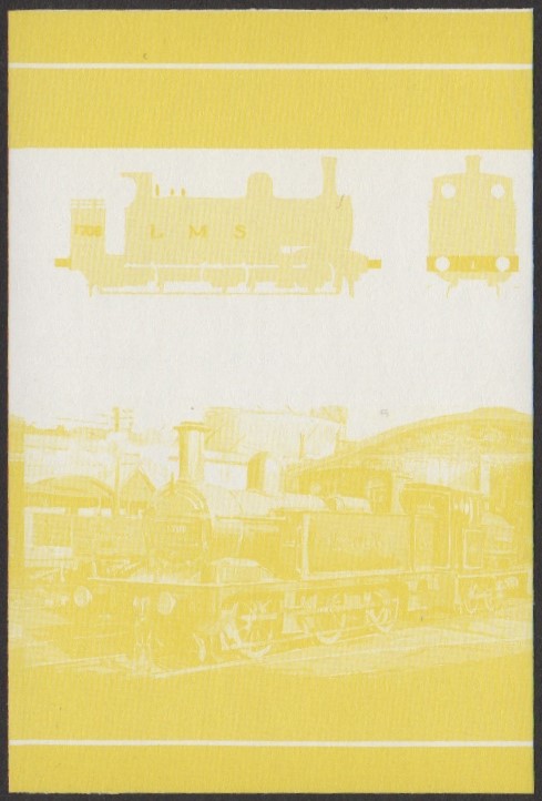Niutao 2nd Series 75c 1880 1F 0-6-0T Locomotive Stamp Yellow Stage Color Proof