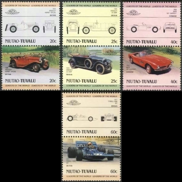 1985 Niutao Leaders of the World, Automobiles (2nd series) Stamps