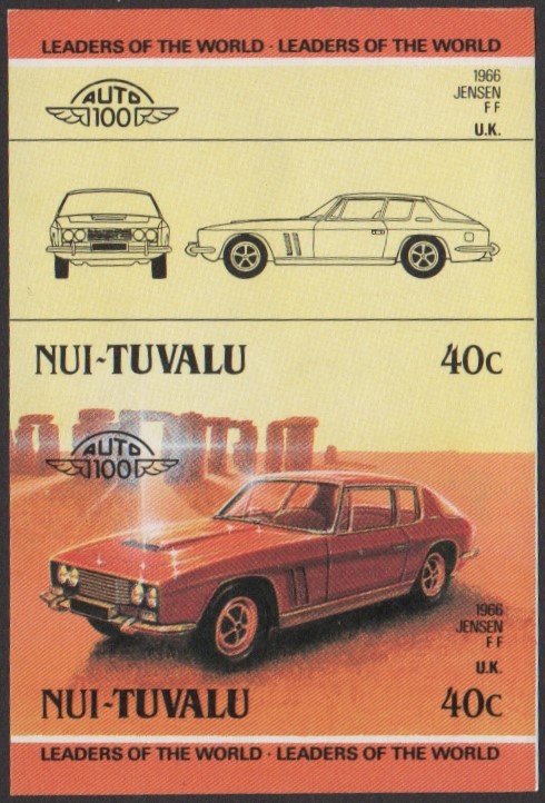 Nui 1st Series 40c 1966 Jenson FF Automobile Stamp Final Stage Color Proof
