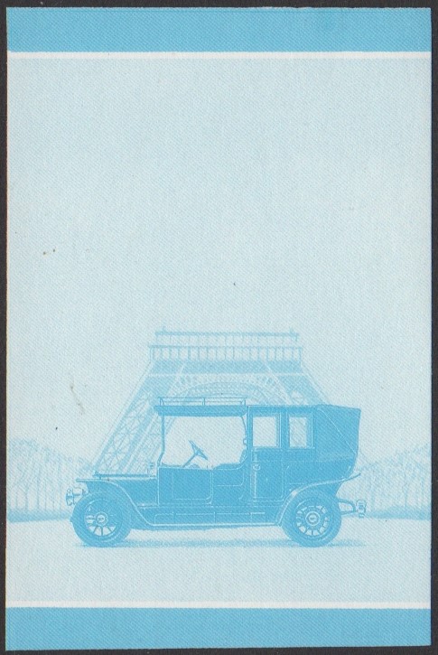 Nui 1st Series 50c 1910 Delaunay Belleville Automobile Stamp Blue Stage Color Proof