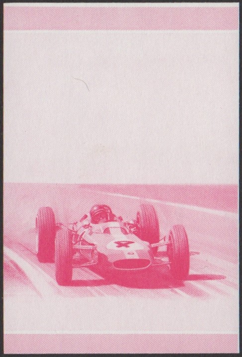Nui 2nd Series 40c 1963 Lotus-Climax GP MK 25 Automobile Stamp Red Stage Color Proof