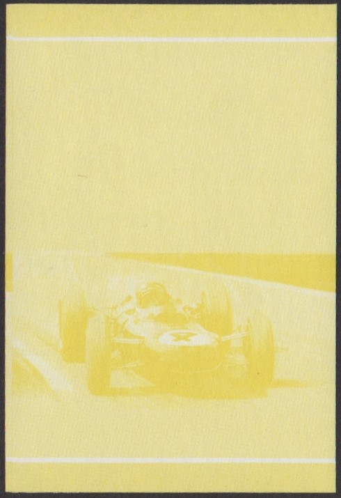 Nui 2nd Series 40c 1963 Lotus-Climax GP MK 25 Automobile Stamp Yellow Stage Color Proof