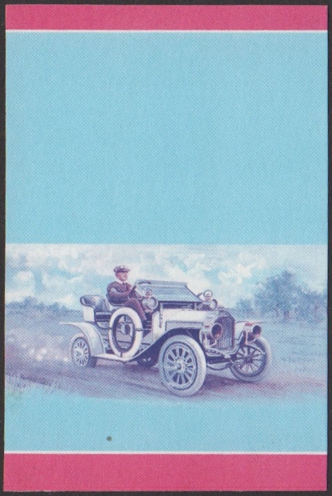 Nui 2nd Series 5c 1909 Buick Automobile Stamp Blue-Red Stage Color Proof