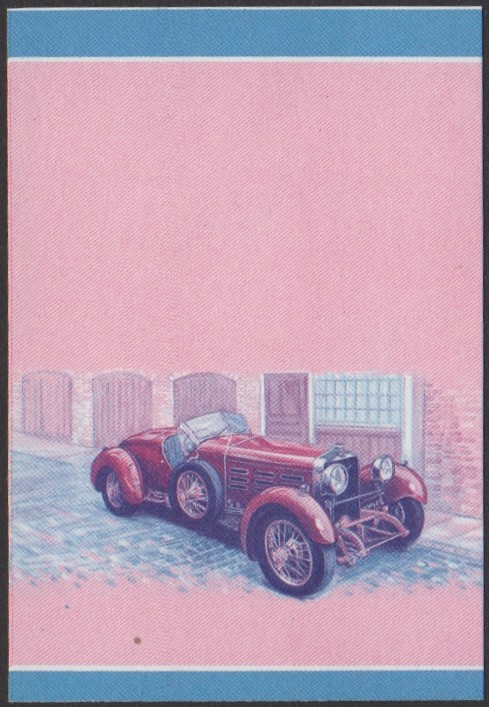 Nui 2nd Series 90c 1924 Hispano-Suiza H6 Boulogne Automobile Stamp Blue-Red Stage Color Proof