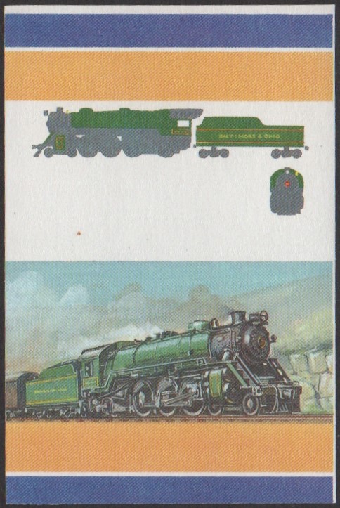 Nui 2nd Series $1.00 1927 B&O President Class 4-6-2 Locomotive Stamp All Colors Stage Color Proof