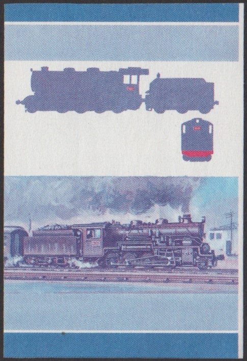 Nui 2nd Series 15c 1913 Class 9600 2-8-0 Locomotive Stamp Blue-Red Stage Color Proof