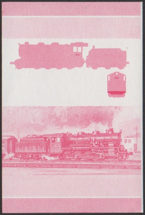 Nui 2nd Series 15c 1913 Class 9600 2-8-0 Locomotive Stamp Red Stage Color Proof
