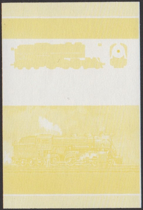 Nui 2nd Series 25c 1928 Boston & Albany Class D12 4-6-6 Locomotive Stamp Yellow Stage Color Proof