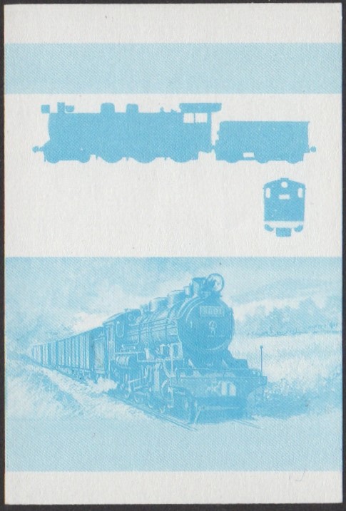 Nui 2nd Series 5c 1911 Class 8800 4-6-0 Locomotive Stamp Blue Stage Color Proof