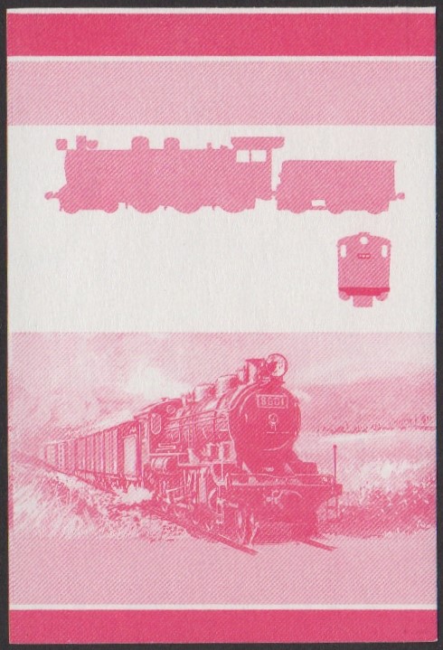 Nui 2nd Series 5c 1911 Class 8800 4-6-0 Locomotive Stamp Red Stage Color Proof