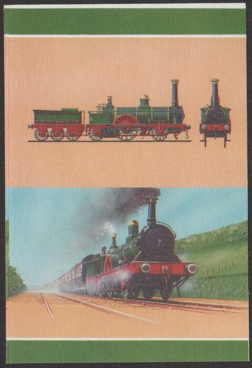 Nui 3rd Series 10c 1847 Jenny Lind Type Jenny Lind 2-2-2 Locomotive Stamp All Colors Stage Color Proof