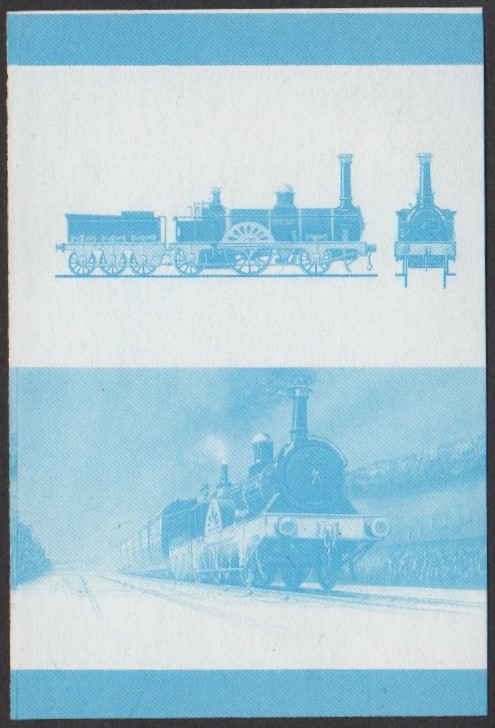 Nui 3rd Series 10c 1847 Jenny Lind Type Jenny Lind 2-2-2 Locomotive Stamp Blue Stage Color Proof