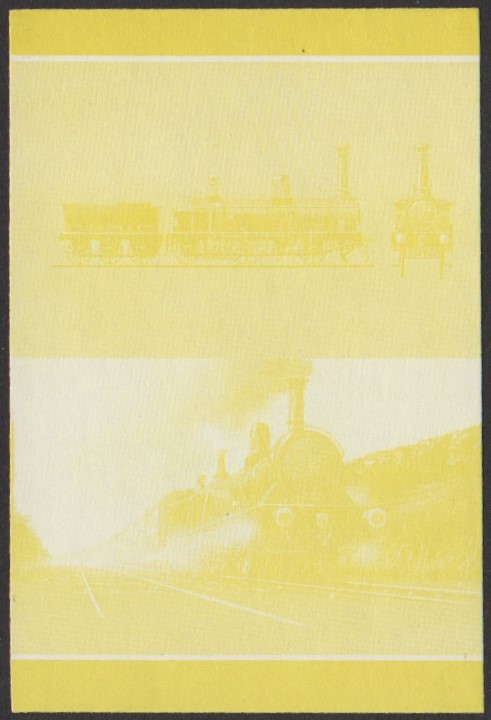 Nui 3rd Series 10c 1847 Jenny Lind Type Jenny Lind 2-2-2 Locomotive Stamp Yellow Stage Color Proof