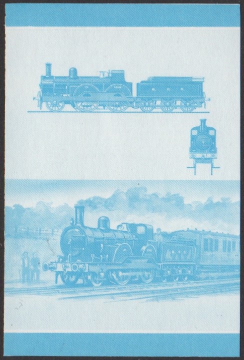 Nui 3rd Series 35c 1885 Tennant Class 1463 2-4-0 Locomotive Stamp Blue Stage Color Proof
