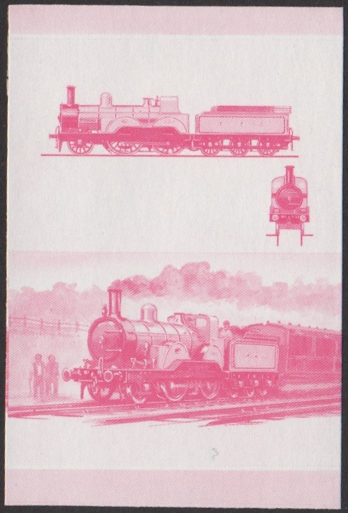 Nui 3rd Series 35c 1885 Tennant Class 1463 2-4-0 Locomotive Stamp Red Stage Color Proof