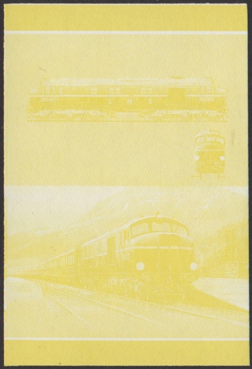 Nui 3rd Series 40c 1947 No. 10000 Co-Co Locomotive Stamp Yellow Stage Color Proof