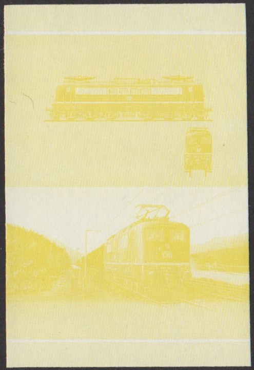 Nui 3rd Series 75c 1973 D.B. Class 151 Co-Co Locomotive Stamp Yellow Stage Color Proof