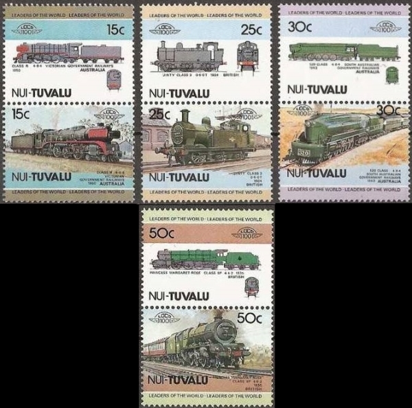 1984 Nui Leaders of the World, Locomotives (1st series) Stamps
