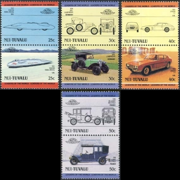 1985 Nui Leaders of the World, Automobiles (1st series) Stamps
