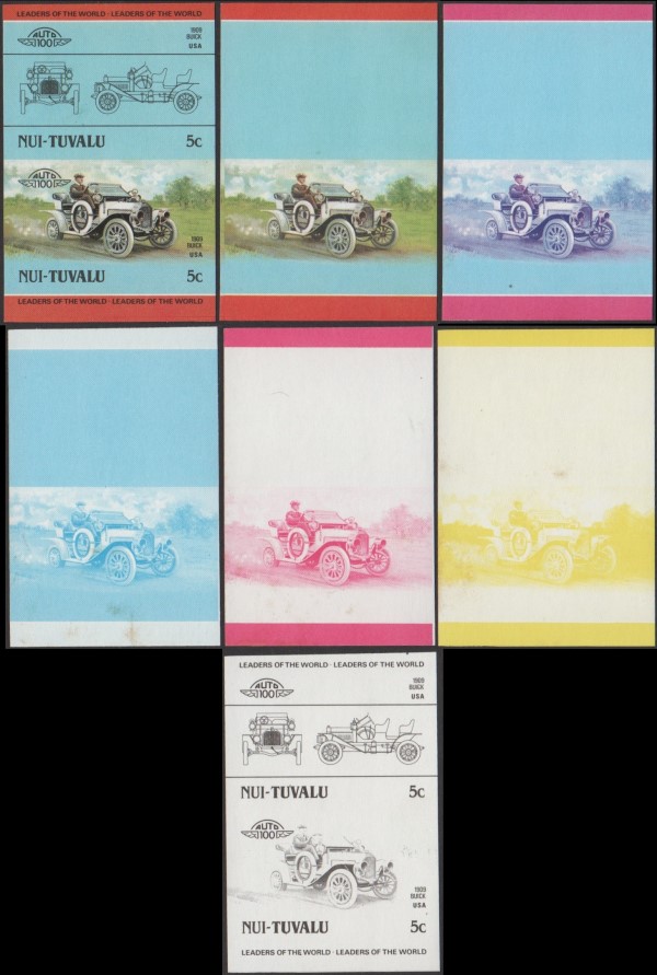 1985 Nui Leaders of the World, Automobiles (2nd series) Progressive Color Proofs