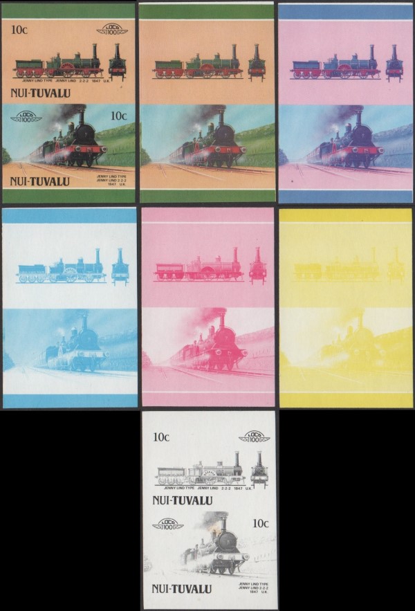 1987 Nui Leaders of the World, Locomotives (3rd series) Progressive Color Proofs