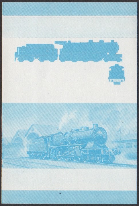 Nukufetau 1st Series 10c 1923 Nord Super Pacific 4-6-2 Locomotive Stamp Blue Stage Color Proof