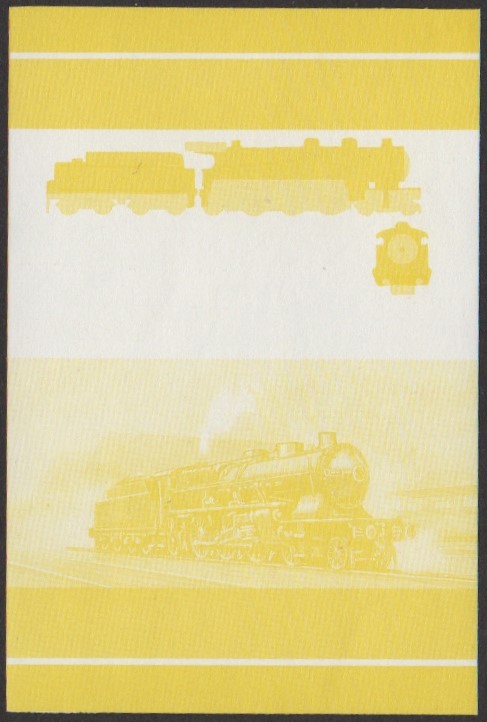 Nukufetau 1st Series 10c 1923 Nord Super Pacific 4-6-2 Locomotive Stamp Yellow Stage Color Proof