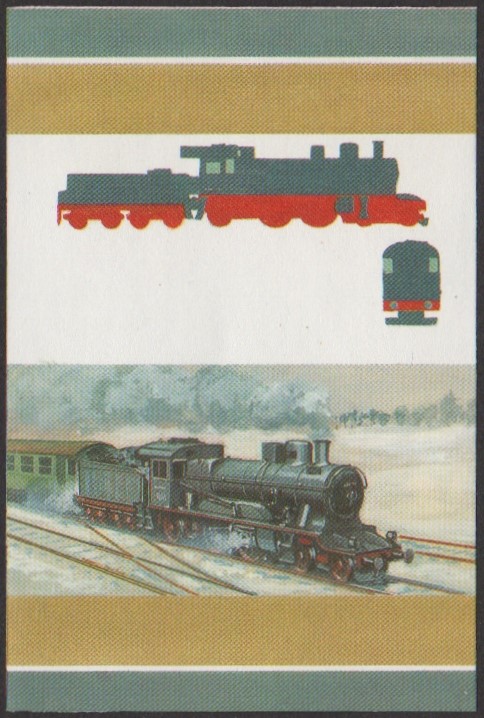 Nukufetau 1st Series 1c 1900 Class XV 4-4-2 Locomotive Stamp All Colors Stage Color Proof